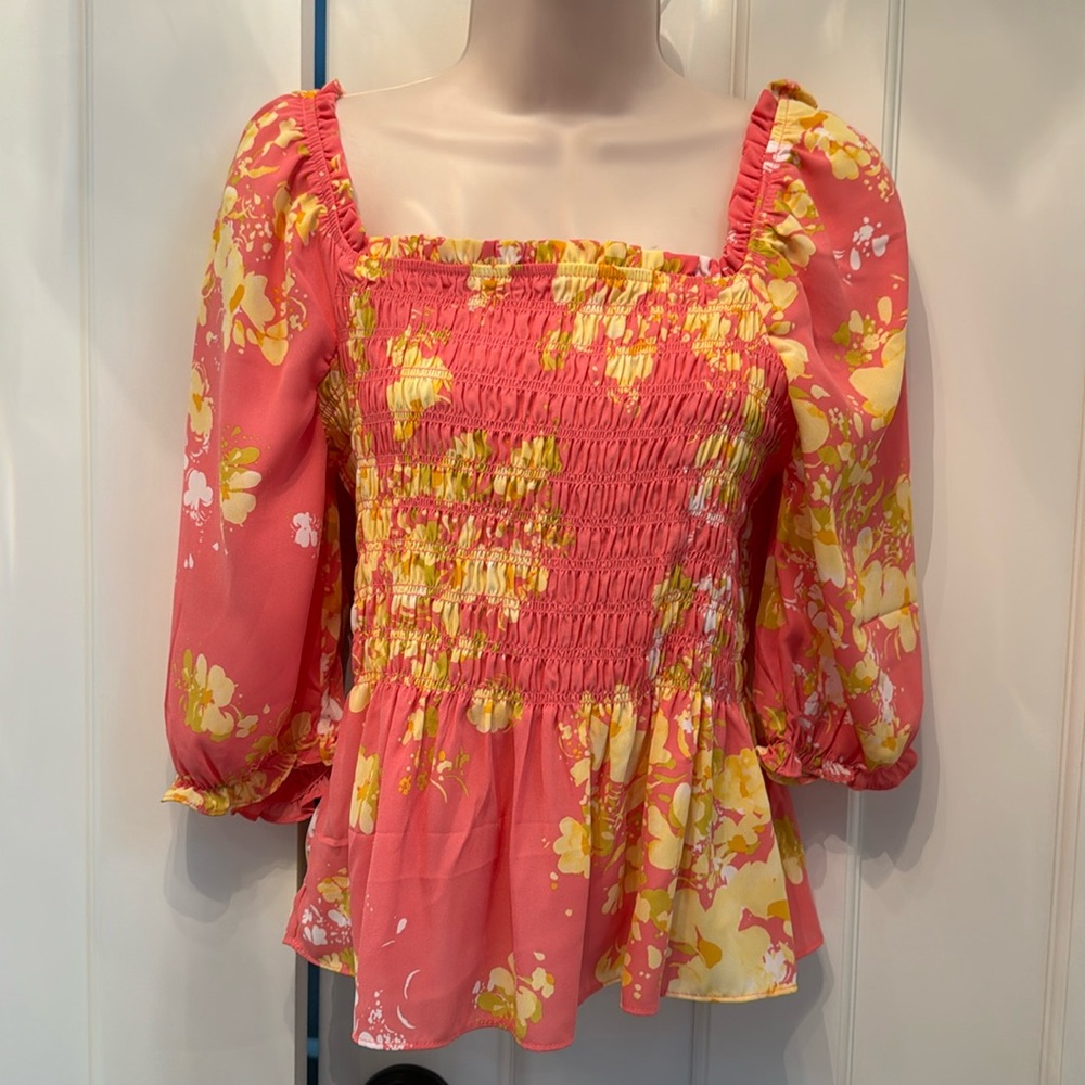 Nanette floral smocked top
